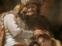 Rembrandt v. Rijn_Jaakob segnet Ephraim und Manasse